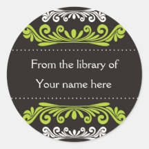 Personalised Bookplates - Colourful Flourishes Sticker