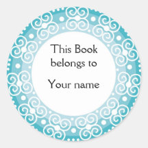 Personalised Bookplates :: Swirls & Dots Sticker