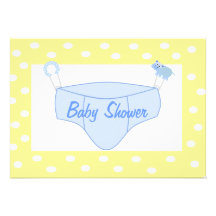 Personalised Boy Baby Shower Invitation - Diaper