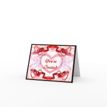 Personalised Bridal shower invitations with hearts