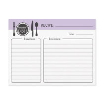 Personalised Bridal Shower Recipe Card Post Card