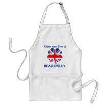 Personalised British Kiss Me I'm Beardsley Aprons