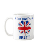Personalised British Kiss Me I'm Brett Coffee Mug