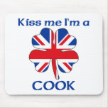 Personalised British Kiss Me I'm Cook mousepads