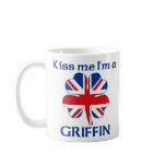 Personalised British Kiss Me I'm Griffin mugs