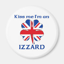 Personalised British Kiss Me I'm Izzard Refrigerator Magnets