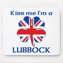 Personalised British Kiss Me I'm Lubbock Mousemat