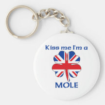 Personalised British Kiss Me I'm Mole Keychains