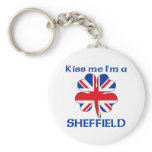 Personalised British Kiss Me I'm Sheffield keychains