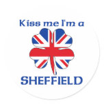 Personalised British Kiss Me I'm Sheffield stickers