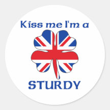 Personalised British Kiss Me I'm Sturdy Sticker