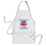 Personalised British Kiss Me I'm Twining aprons