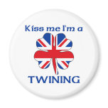 Personalised British Kiss Me I'm Twining magnets