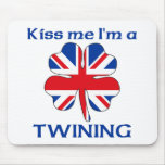 Personalised British Kiss Me I'm Twining mousepads