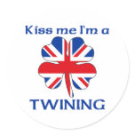 Personalised British Kiss Me I'm Twining stickers