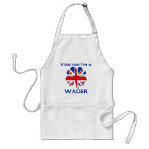 Personalised British Kiss Me I'm Wager Aprons