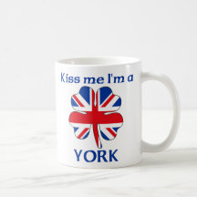 Personalised British Kiss Me I'm York Mug