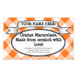 Personalised Canning Jar Label, Orange Gingham Jam stickers