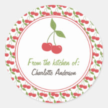 Personalised Canning Labels - Cute Cherries Stickers