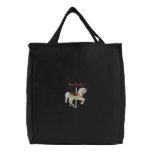 Personalised carousel horse embroidered tote bag