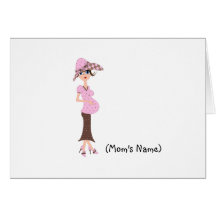 Personalised Chic Mum/Pregnant Woman Stationery Greeting Cards