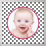 Personalised Chic Polka Dot Baby Photo Poster