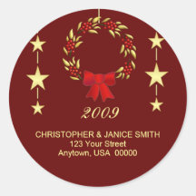 Personalised Christmas Address Labels Stickers