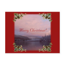 Personalised Christmas Snow Scene Postcard