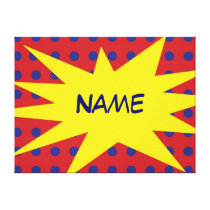 Personalised Comic Art Stretched Canvas Print