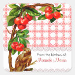 Personalised Country Vintage Bird and Cherries Stickers