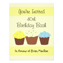 Personalised Cupcake Birthday Invitation