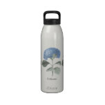 Personalised Custom Blue Hydrangea Floral Water Bottles
