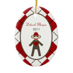 Personalised Custom Ornament Red Sock Monkey