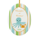 Personalised Custom Ornament Striped Ocean Sea