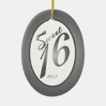 Personalised Custom Ornament Sweet 16 Silver