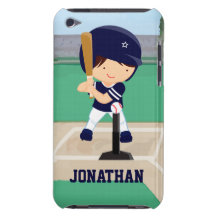 Personalised Cute Baseball cartoon player iPod Touch Cover