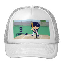 Personalised Cute Baseball cartoon player Trucker Hats