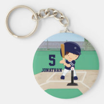 Personalised Cute Baseball cartoon player Keychains