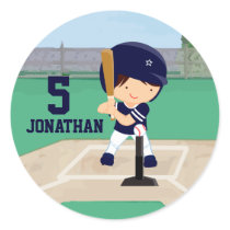 Personalised Cute Baseball cartoon player Stickers