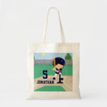 Personalised Cute Baseball cartoon player Tote Bag
