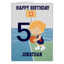 Personalised Cute basketball Birthday Card