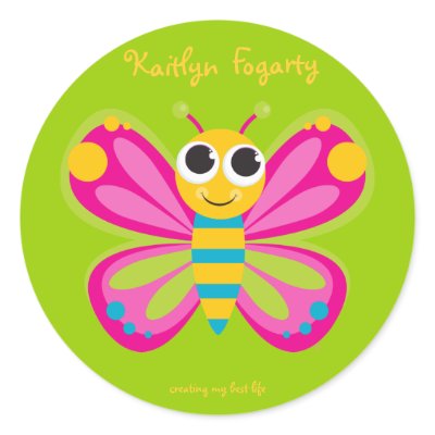 Personalised Cute Butterfly Stickers by creatingmybestlife
