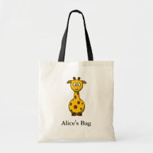 Personalised Cute Cartoon Giraffe Tote Bag