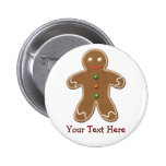 Personalised Cute Holiday Gingerbread Man Pin