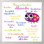Personalised "Cute Ladybug" Poster for GIrls