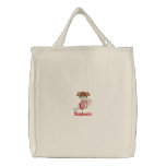 Personalised cute little girl embroidered tote bag embroidered bags