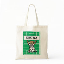 Personalised Cute Soccer Teddy Bear Birthday treat Canvas Bags