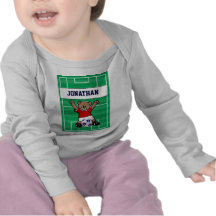 Personalised Cute Soccer Teddy Bear (red) Shirt