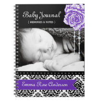 Personalised Damask Baby Journal notebooks