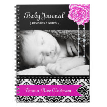 Personalised Damask Baby Journal notebooks